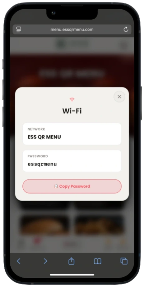 Menu screen preview