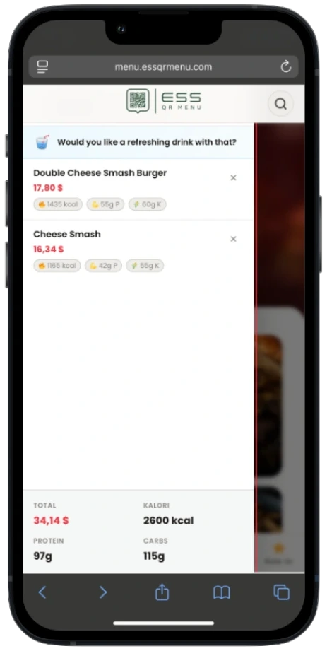 Digital order list preview